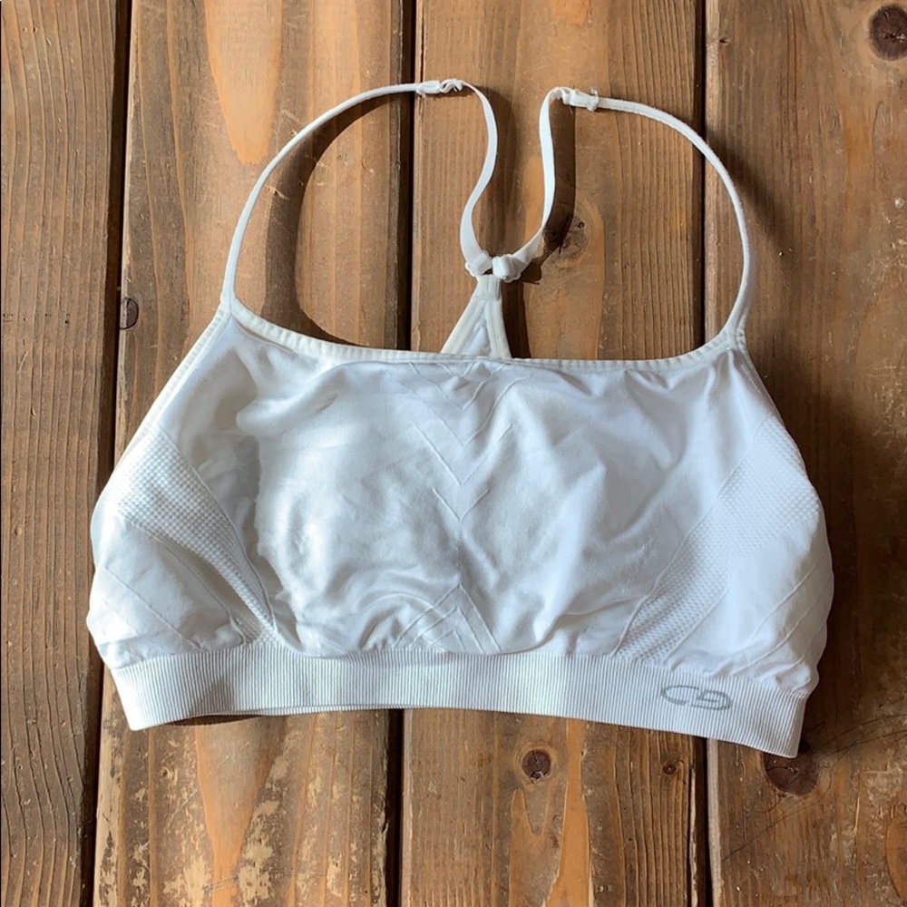 White Sports bra size L